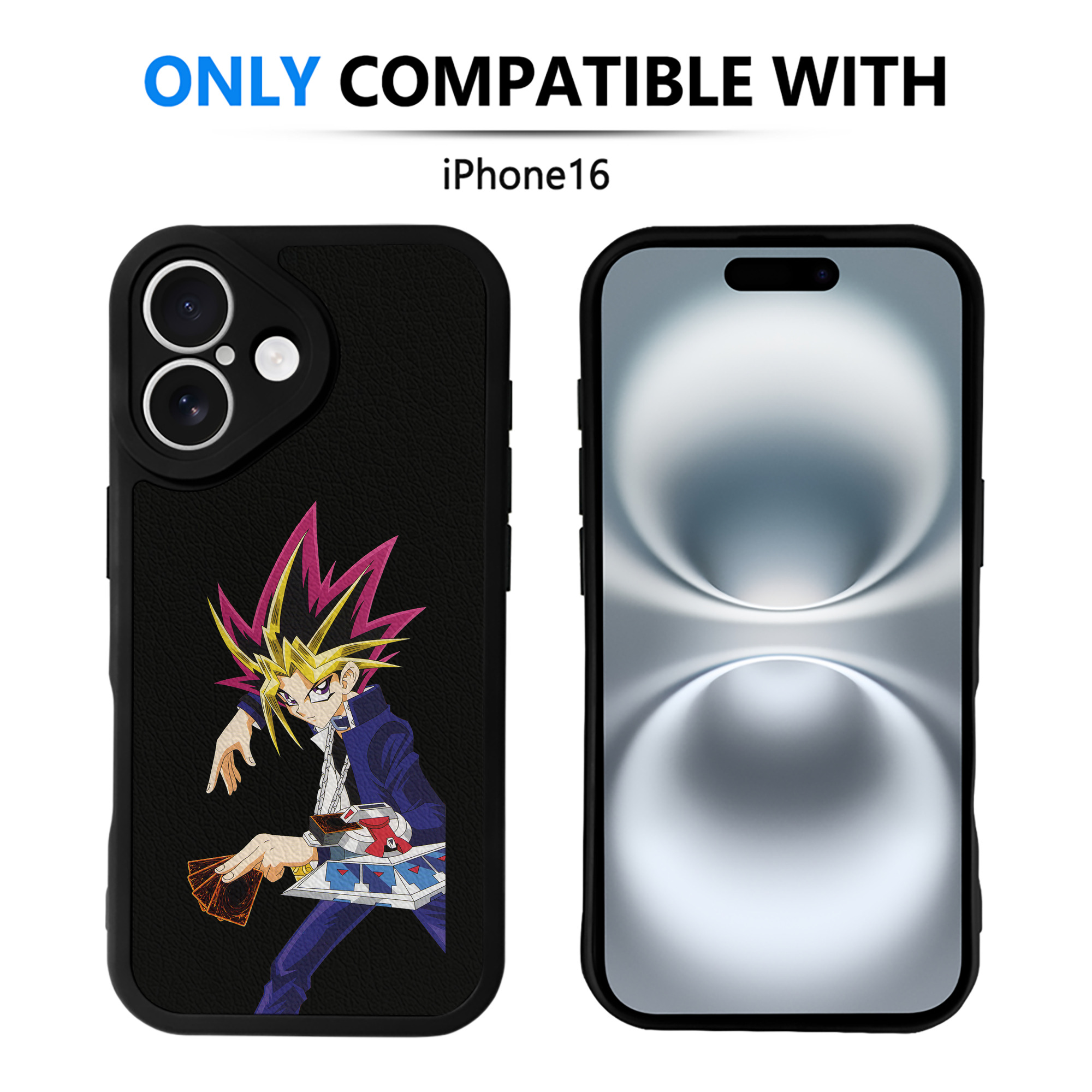 遊☆戯☆王 Yu-Gi-Oh! 【iPhone 16シリーズ対応】シリコンスマホケース（レザー調） 材質：シリコン